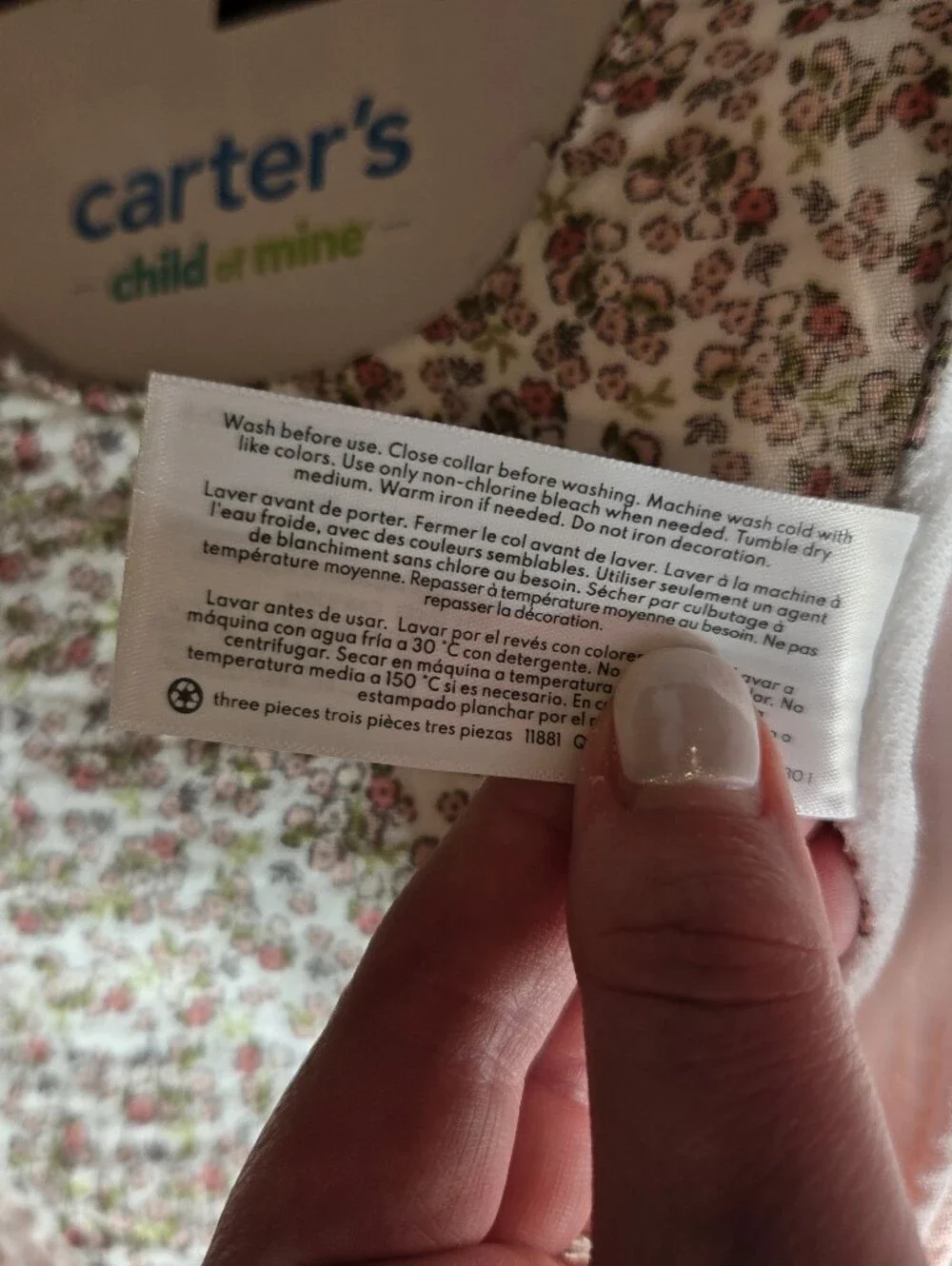 NWT Carter's Baby Girls 3‑Pack Pink Floral & Solid Bandana Bibs ONE SIZE